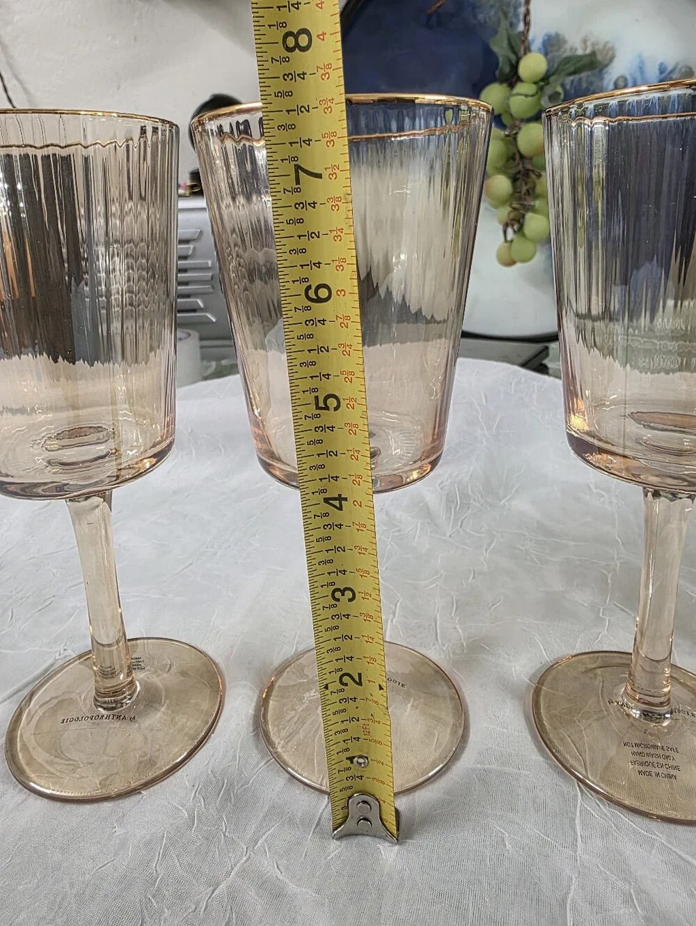 Anthropologie Rochelle Wine Glasses, Set of 3